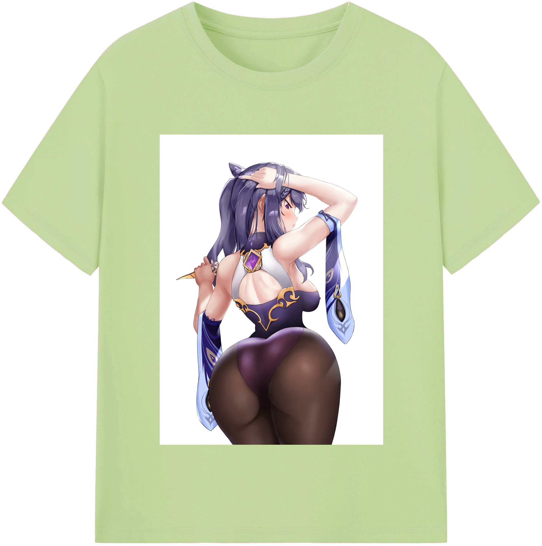げんし神 刻晴 こくせい genshin Kokusei 綿100％半袖Tシャツ（フロントプリント）